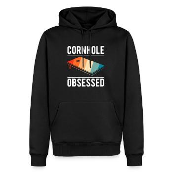 Chemise cadeau obsédée par le trou de maïs - Sweat à capuche Premium bio Homme - noir - Devant - Nico (187cm)