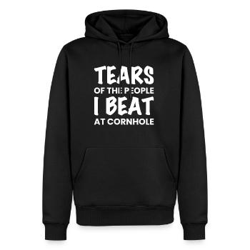 Tears Of The People I Beat At Cornhole - Männer Premium Bio Hoodie - Schwarz - Vorne - Nico (187cm)