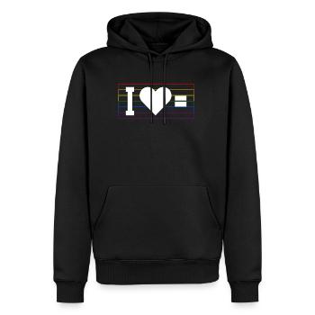 J’aime le cadeau d’officiant LGBT - Sweat à capuche Premium bio Homme - noir - Devant - Nico (187cm)