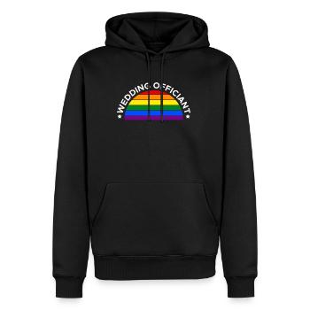 Cadeau de chemise LGBT officiant de mariage - Sweat à capuche Premium bio Homme - noir - Devant - Nico (187cm)
