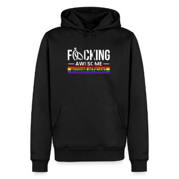 Putain génial Célébrant de mariage LGBT - Sweat à capuche Premium bio Homme - noir - Devant - Nico (187cm)