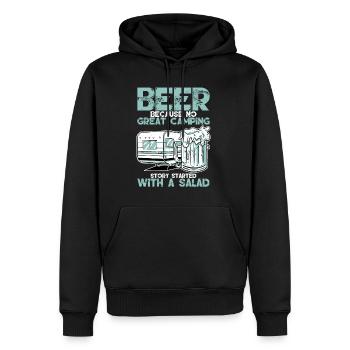 No Great Camping Story Started With A Salad 3 - Männer Premium Bio Hoodie - Schwarz - Vorne - Nico (187cm)