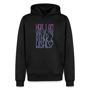 Me voici, quels sont vos 2 autres souhaits 2 - Sweat à capuche Premium bio Homme - noir - Devant - Nico (187cm)