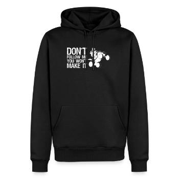 Ne me suivez pas, vous ne le ferez pas Quad Shirt - Sweat à capuche Premium bio Homme - noir - Devant - Nico (187cm)