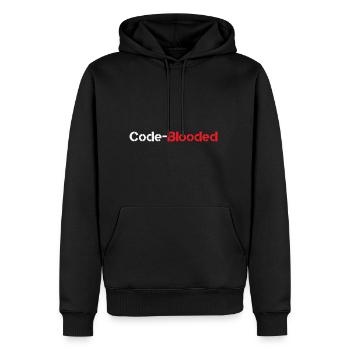 Code Blooded Programmer Coding Computer Science - Men’s Premium Organic Hoodie - black - Front - Nico (187cm)