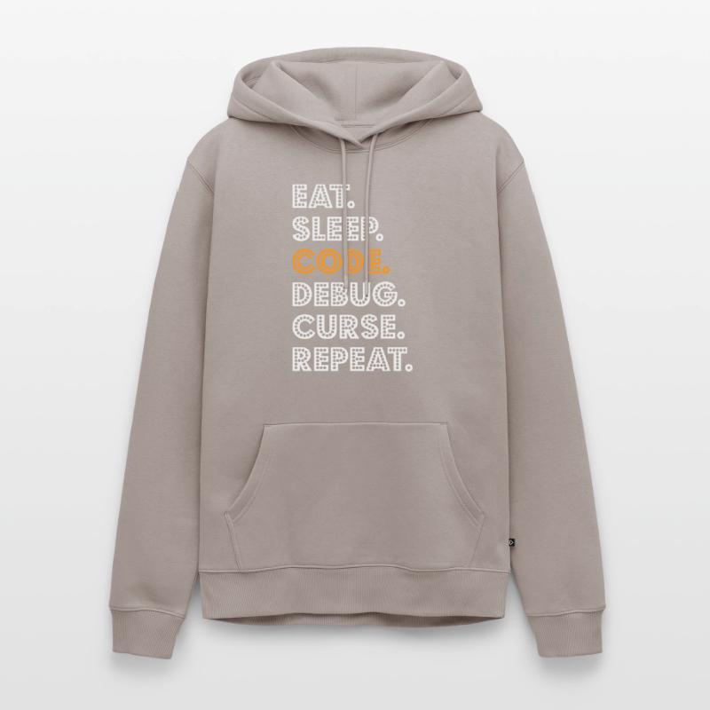 Eat Sleep Code Debug Curse Repeat Programmer Coder Männer Premium Bio Hoodie