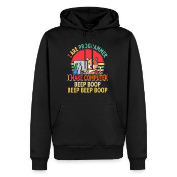 I Are Programmer I make Computer Beep Boop - Männer Premium Bio Hoodie - Schwarz - Vorne - Nico (187cm)