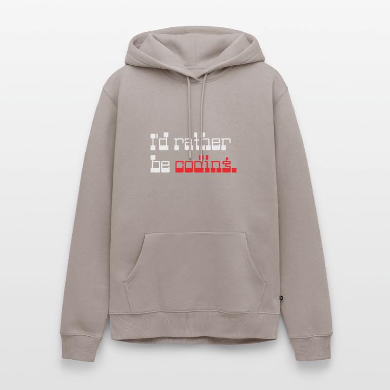 I'd rather be coding Programmer Coder Männer Premium Bio Hoodie