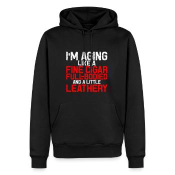 I'm Aging Like A Fine Cigar 3 - Männer Premium Bio Hoodie - Schwarz - Vorne - Nico (187cm)
