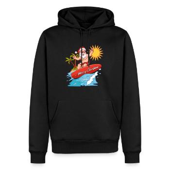 Merry Christmas Santa Surfer Strand Sommer Xmas - Männer Premium Bio Hoodie - Schwarz - Vorne - Nico (187cm)