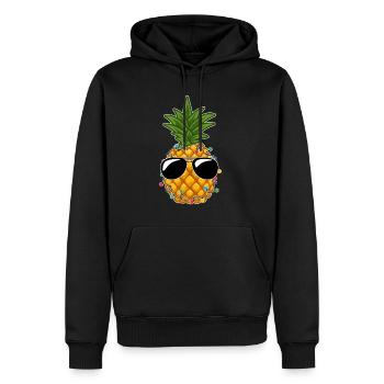Weihnachten Ananas X-Mas Sommer Sommerferien - Männer Premium Bio Hoodie - Schwarz - Vorne - Nico (187cm)