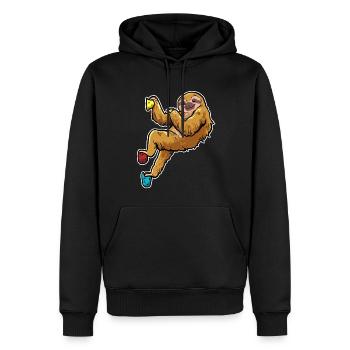 Escalade paresseux Grimpeurs Bloc Escalade - Sweat à capuche Premium bio Homme - noir - Devant - Nico (187cm)