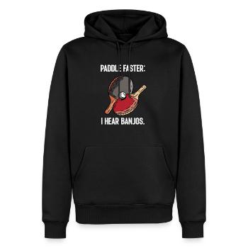 Paddle faster I Hear Banjos Table Tennis - Männer Premium Bio Hoodie - Schwarz - Vorne - Nico (187cm)