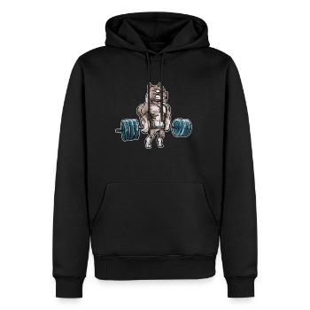 Pitbull Gewichtheben Fitness Gym Hundebesitzer - Männer Premium Bio Hoodie - Schwarz - Vorne - Nico (187cm)