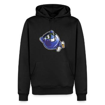 Sommer Blaubeeren Heidelbeeren Sonnenbrille - Männer Premium Bio Hoodie - Schwarz - Vorne - Nico (187cm)