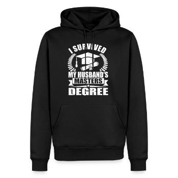 I Survived My Husband's Master Degree Schule - Männer Premium Bio Hoodie - Schwarz - Vorne - Nico (187cm)