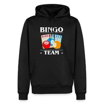 Bingo Team Shirt Geschenk - Männer Premium Bio Hoodie - Schwarz - Vorne - Nico (187cm)