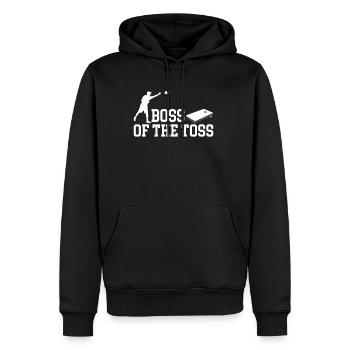 Boss Of The Toss Shirt Gift Cornhole - Men’s Premium Organic Hoodie - black - Front - Nico (187cm)