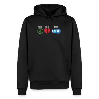 Peace Love Bingo Shirt Geschenk - Männer Premium Bio Hoodie - Schwarz - Vorne - Nico (187cm)