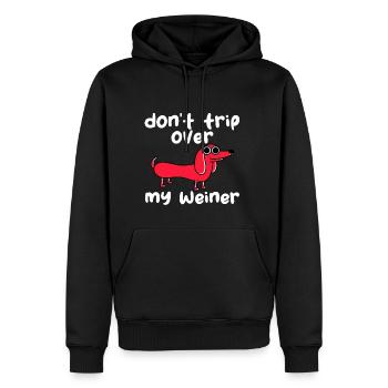 Ne trébuchez pas sur my Weiner - Sweat à capuche Premium bio Homme - noir - Devant - Nico (187cm)