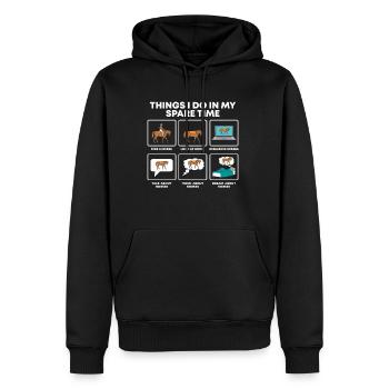 Reiten Reitsport Pferde Pferdeliebhaber Reiter - Männer Premium Bio Hoodie - Schwarz - Vorne - Nico (187cm)