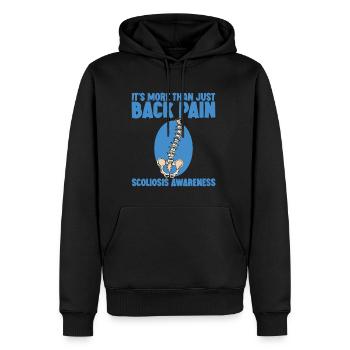 Its More Than Just Back Pain, Scoliosis Awareness2 - Men’s Premium Organic Hoodie - black - Front - Nico (187cm)
