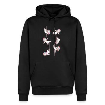 Cute Unicorns Pole Dancing Funny Pole Dance Lover - Men’s Premium Organic Hoodie - black - Front - Nico (187cm)