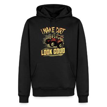Lustige Sprüche Landwirt Bauerhof Traktor - Männer Premium Bio Hoodie - Schwarz - Vorne - Nico (187cm)