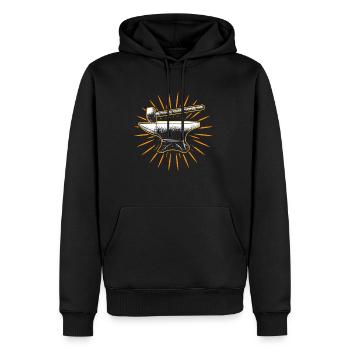 Hammer Anvil Atelier de ferronnerie - Sweat à capuche Premium bio Homme - noir - Devant - Nico (187cm)