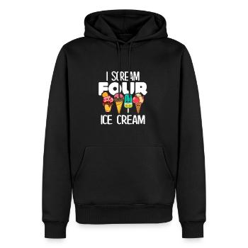 I Scream Four Ice Cream 4. Geburtstag Eiscreme - Männer Premium Bio Hoodie - Schwarz - Vorne - Nico (187cm)