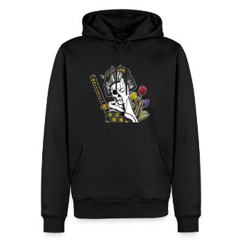 Japan Samurai Skelett Japanischer Krieger Bushido - Männer Premium Bio Hoodie - Schwarz - Vorne - Nico (187cm)