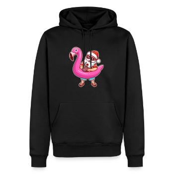 Weihnachten Sommer Santa X-Mas Flamingo - Männer Premium Bio Hoodie - Schwarz - Vorne - Nico (187cm)