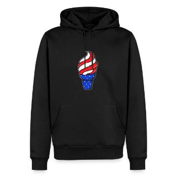 Amerika USA Eisbecher Eiscreme Sommer US Flagge - Männer Premium Bio Hoodie - Schwarz - Vorne - Nico (187cm)