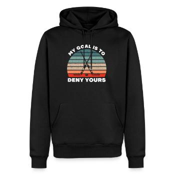 Eishocky Hockeyspieler Torwart Hockey Sprüche - Männer Premium Bio Hoodie - Schwarz - Vorne - Nico (187cm)