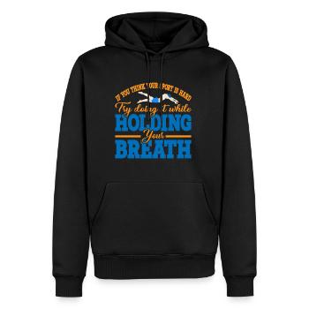 Try doing it while holding your breath 4 - Men’s Premium Organic Hoodie - black - Front - Nico (187cm)