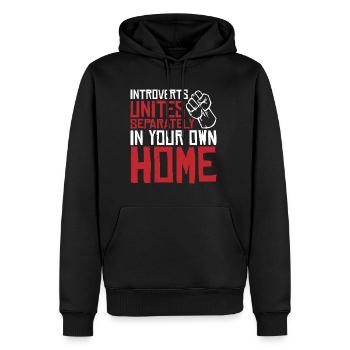 Introvertis s’unit séparément dans votre propre maison 3 - Sweat à capuche Premium bio Homme - noir - Devant - Nico (187cm)
