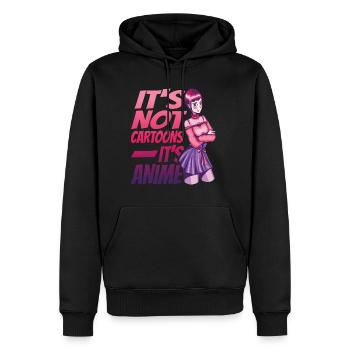 Ce ne sont pas des dessins animés, c’est de l’anime 3 - Sweat à capuche Premium bio Homme - noir - Devant - Nico (187cm)