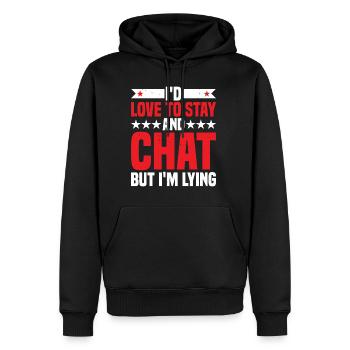 J’aimerais rester et discuter mais je mens 2 - Sweat à capuche Premium bio Homme - noir - Devant - Nico (187cm)