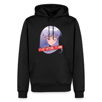 Ce ne sont pas des dessins animés, c’est de l’anime 4 - Sweat à capuche Premium bio Homme - noir - Devant - Nico (187cm)