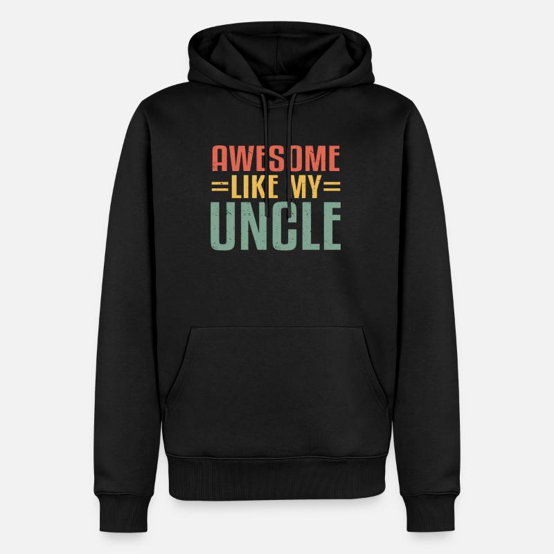 Spruch Schulabschluss Abschlussfeier Schule Onkel - Männer Premium Bio Hoodie - Schwarz