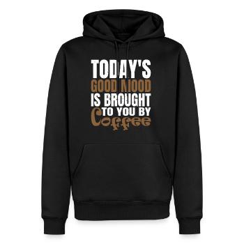 Today's Good Mood Is Brought To You By Coffee - Männer Premium Bio Hoodie - Schwarz - Vorne - Nico (187cm)