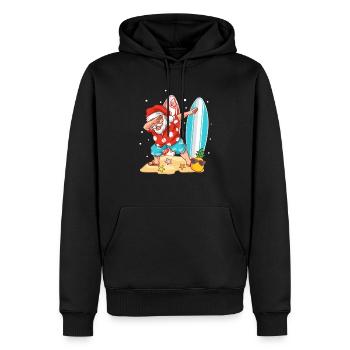 Dabbing Santa Noël X-Mas Surfeur d’été - Sweat à capuche Premium bio Homme - noir - Devant - Nico (187cm)