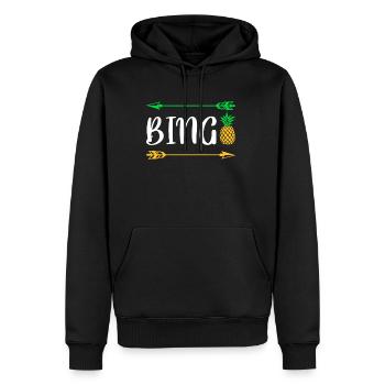 Bingo Ananas Shirt Geschenk - Männer Premium Bio Hoodie - Schwarz - Vorne - Nico (187cm)