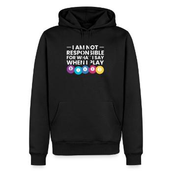 I am not responsible for what I say when ... - Men’s Premium Organic Hoodie - black - Front - Nico (187cm)