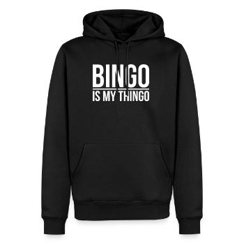 Bingo Is My Thingo Shirt Geschenk - Männer Premium Bio Hoodie - Schwarz - Vorne - Nico (187cm)