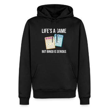 Lifes Un jeu mais bingo est un cadeau de chemise sérieux - Sweat à capuche Premium bio Homme - noir - Devant - Nico (187cm)