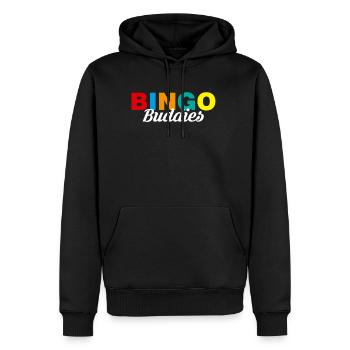 Bingo Buddies Shirt Geschenk - Männer Premium Bio Hoodie - Schwarz - Vorne - Nico (187cm)