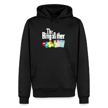 Le cadeau de chemise Bingofahter Père Papa Fête des pères - Sweat à capuche Premium bio Homme - noir - Devant - Nico (187cm)