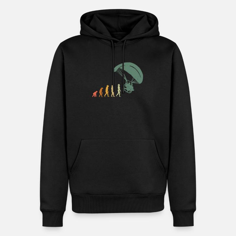 Evolution Gleitschirmflieger Paragliding Pilot - Männer Premium Bio Hoodie - Schwarz