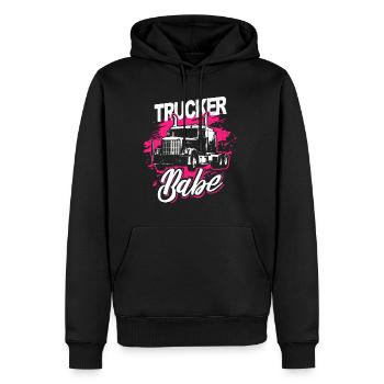 Trucker Babe LKW Fernfahrer Lastwagenfahrer Truck - Männer Premium Bio Hoodie - Schwarz - Vorne - Nico (187cm)